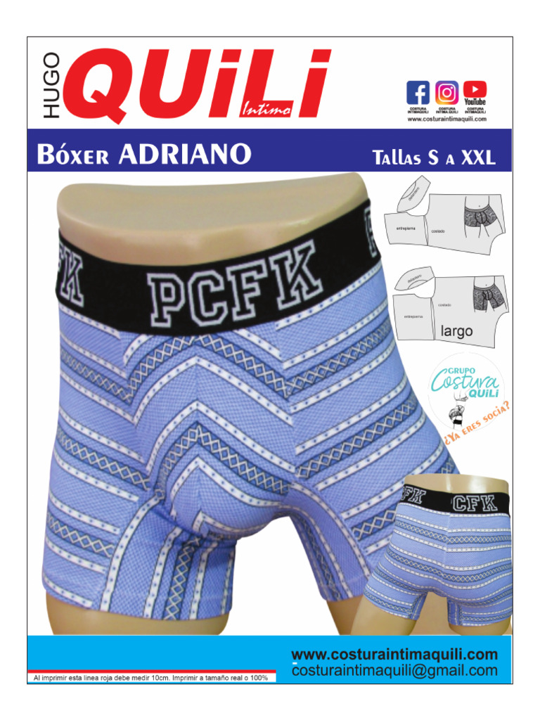 Boxer Basico Adriano Patrones | PDF