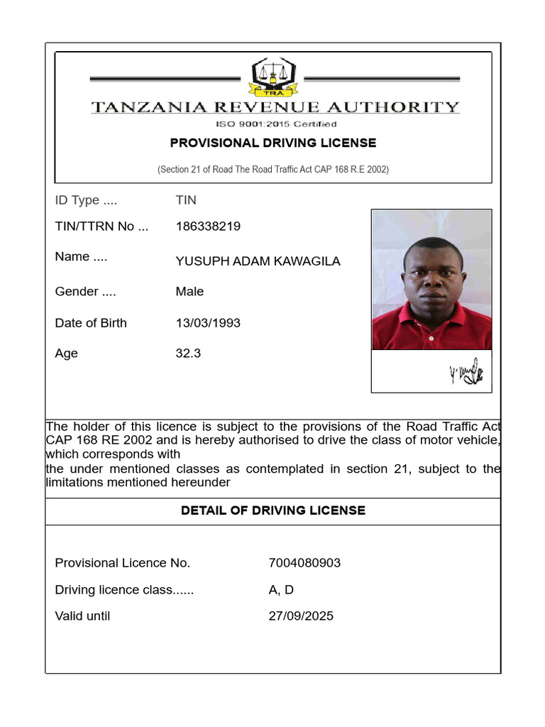 Provisional Driving License Details | PDF