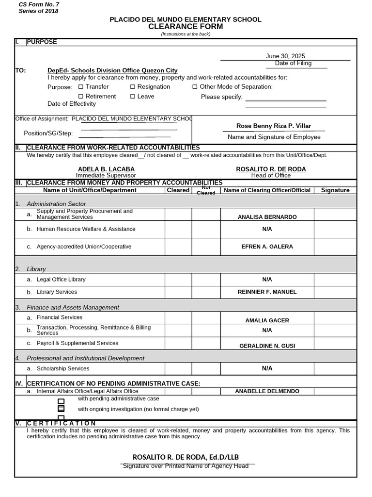 Clearance Form for DepEd Employees | PDF | Business | Economies