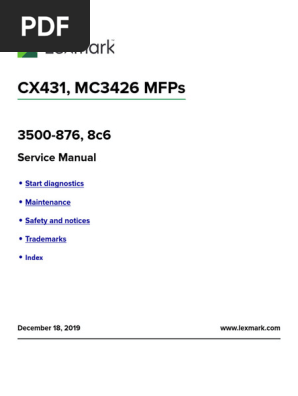 Lexmark CX431 & MC3426 Service Manual | PDF | Image Scanner