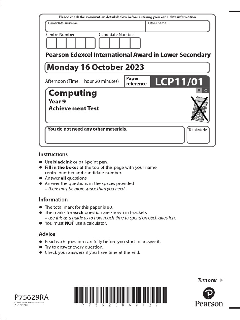 Year 9 Computing Achievement Test | PDF | Parameter (Computer ...