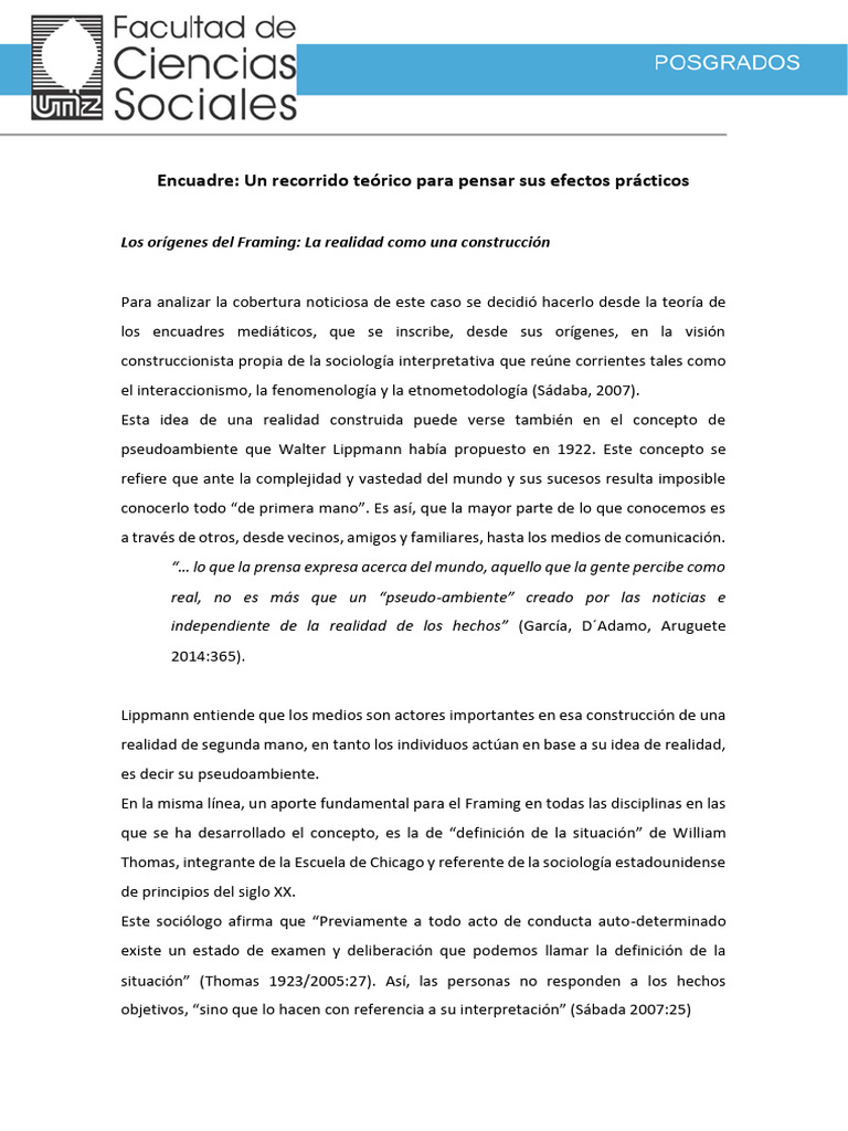Efectos del Framing en la Realidad Social | PDF | Sociología | Los símbolos