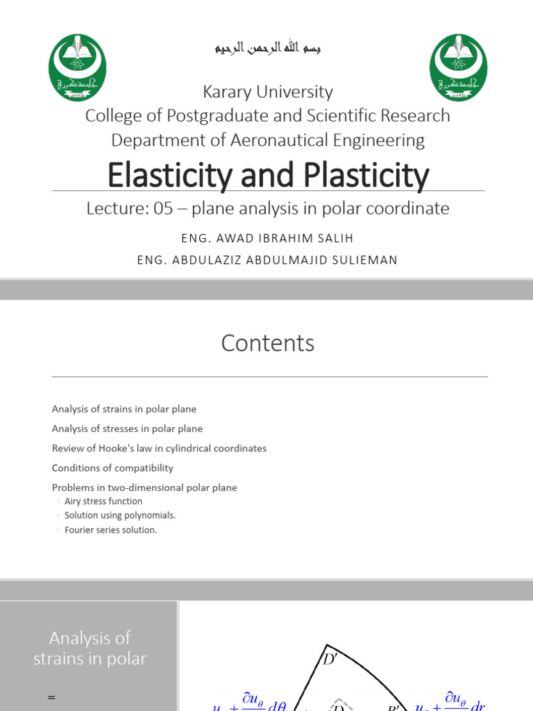 Elasticity and Plasticity - L 05 | PDF | Stress (Mechanics ...