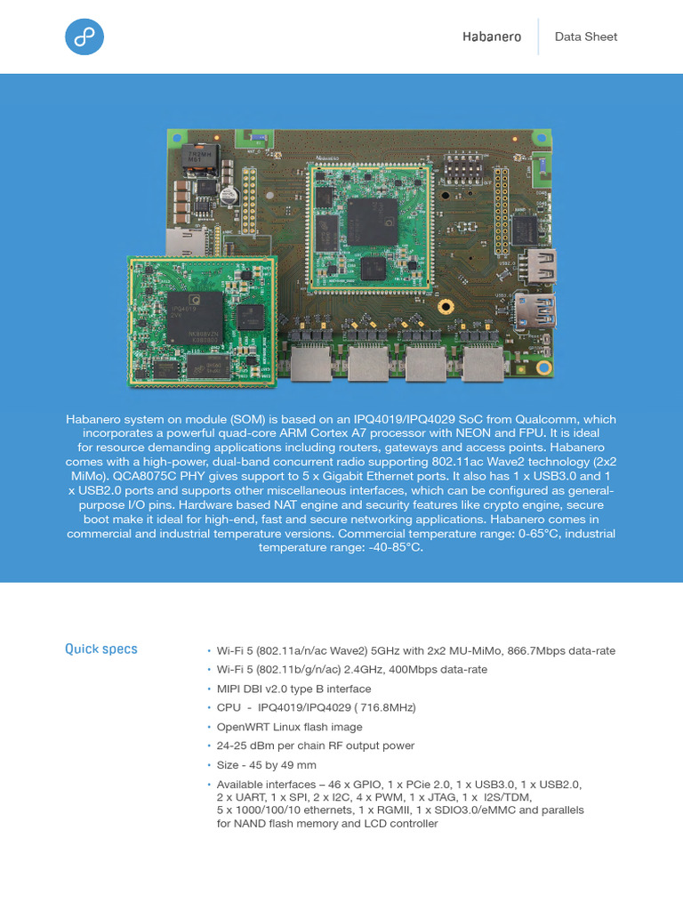 Habanero Datasheet | PDF | Ieee 802.11 | Flash Memory