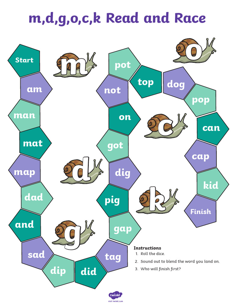 Read and Race Word Game Guide | PDF