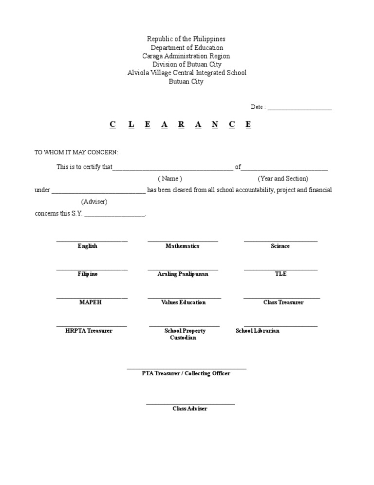 Clearance | PDF