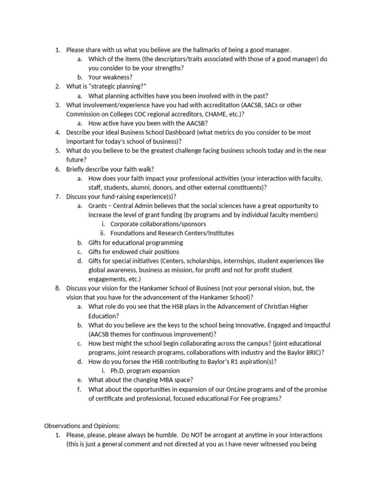 Key Traits for Effective Business School Leadership | PDF