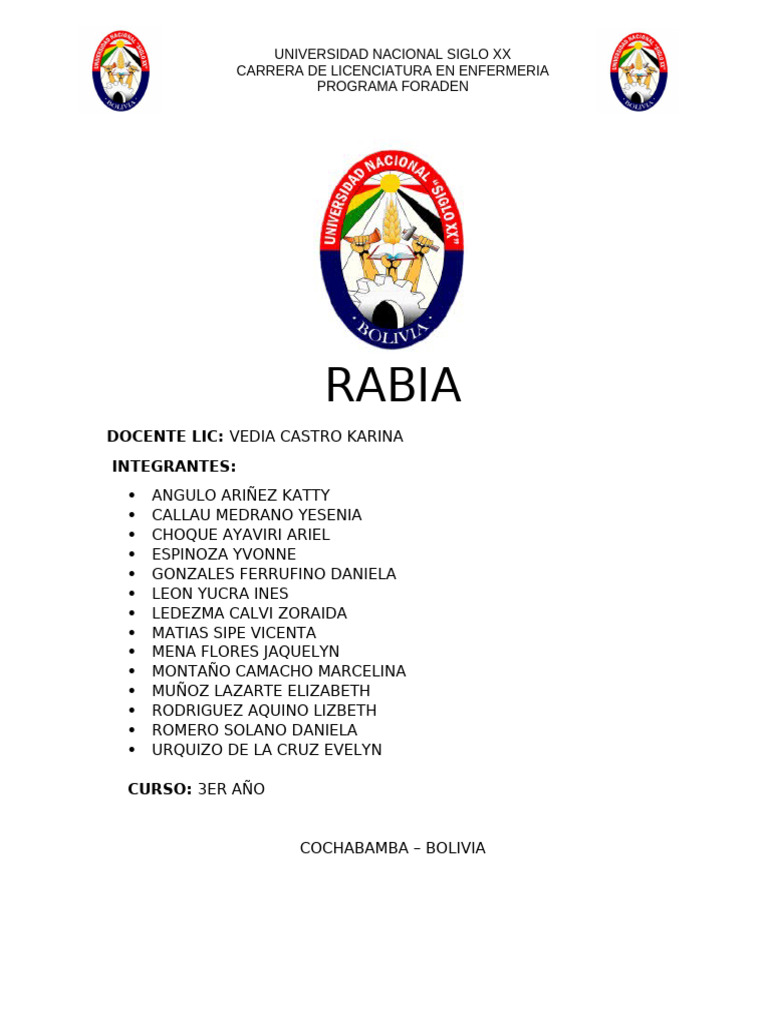 Definición y Transmisión de la Rabia | PDF
