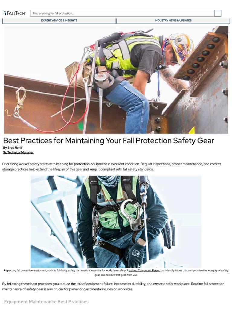 FallTech Maintaining You Fall Protection Safety Gear | PDF