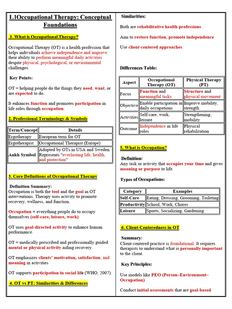 Understanding Occupational Therapy Basics | PDF | Occupational Therapy ...