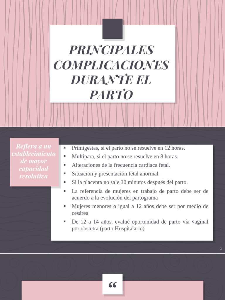 Compliaciones en El Parto | PDF | Parto | El embarazo