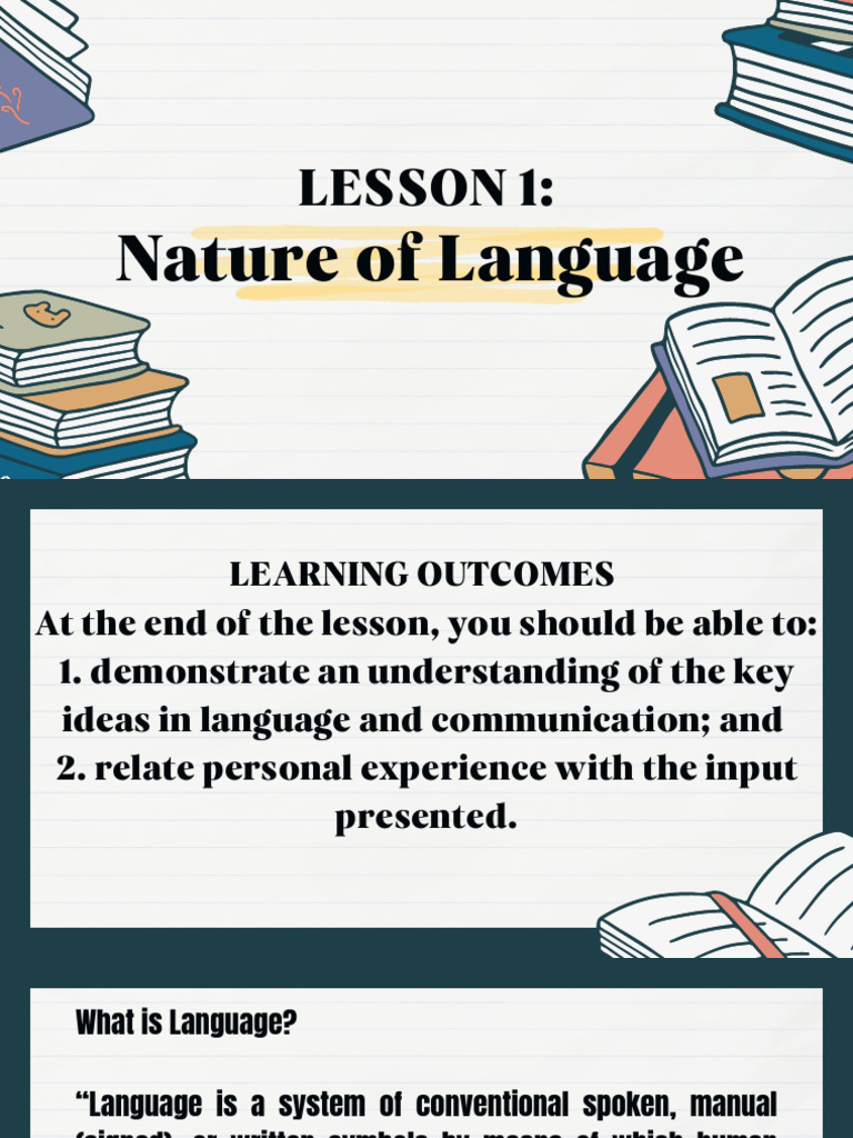 Lesson1 Nature of Language | PDF | Word | Semantics