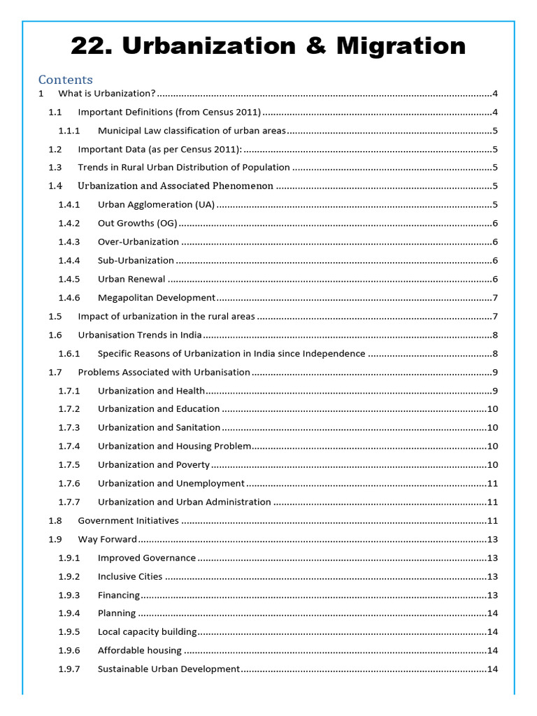 Urbanization and Migration in India | PDF | Cost Of Living | Urbanization