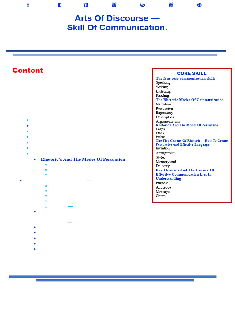 Arts of Discourse: Effective Communication Skills | PDF | Rhetoric ...