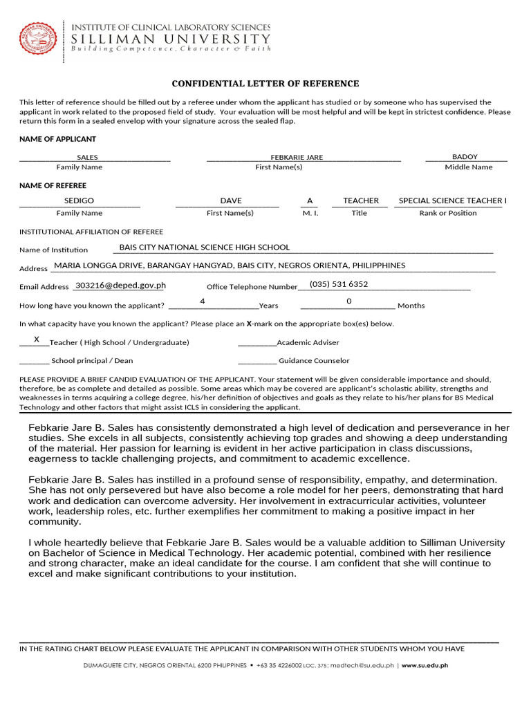 Reference for ICLS Applicant | PDF | Psychological Resilience ...