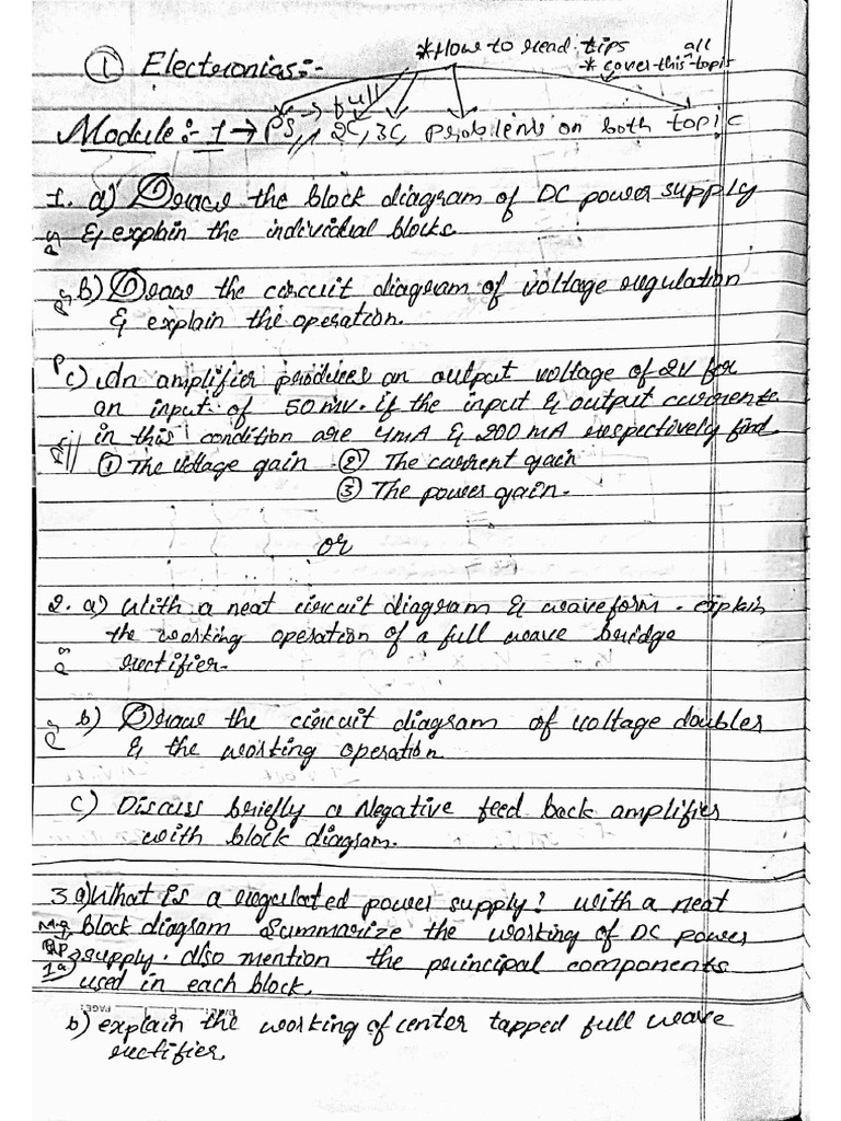 Most Important Questions of Introduction To Electronics Engineering Vtu ...