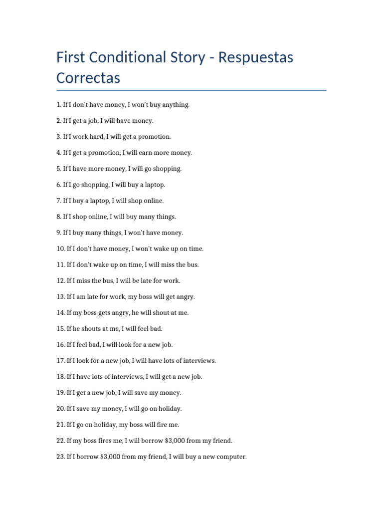 First Conditional Story Examples | PDF