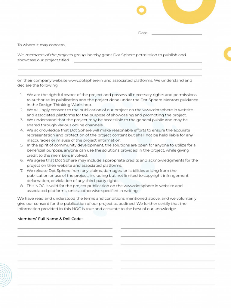 Project Publication Declaration Form | PDF