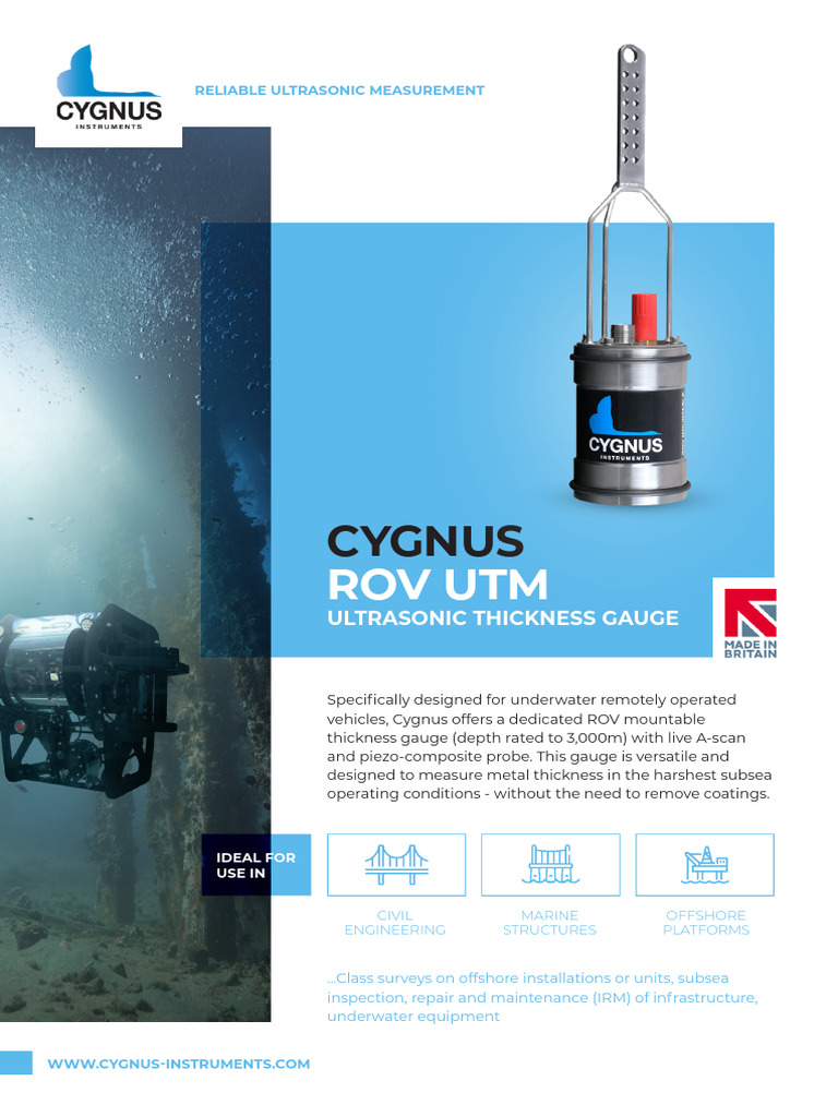 Cygnus ROV Ultrasonic Thickness Gauge | PDF