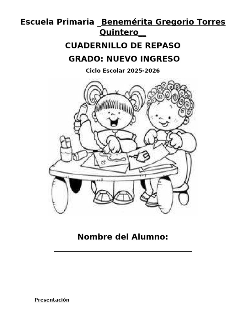 Cuadernillo de Repaso Primer Grado 2025 | PDF | Color | Educación primaria