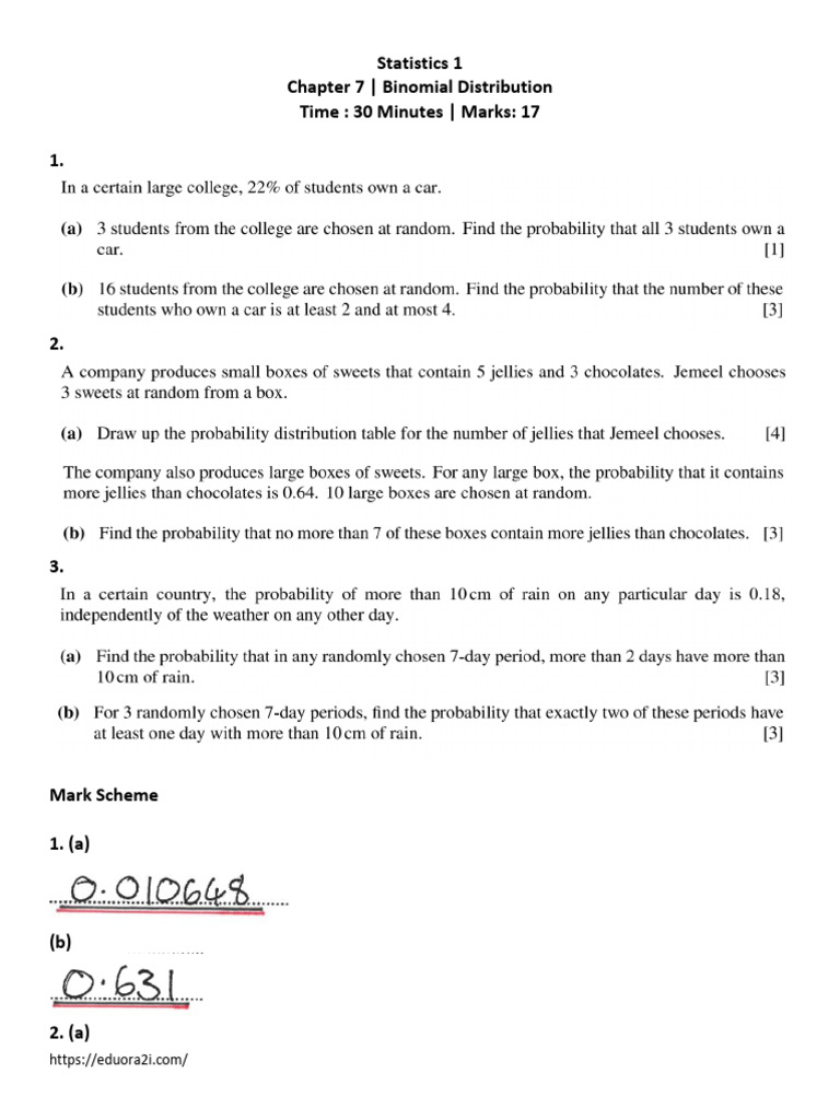 Chpater 7 Binomial Distribution MS | PDF
