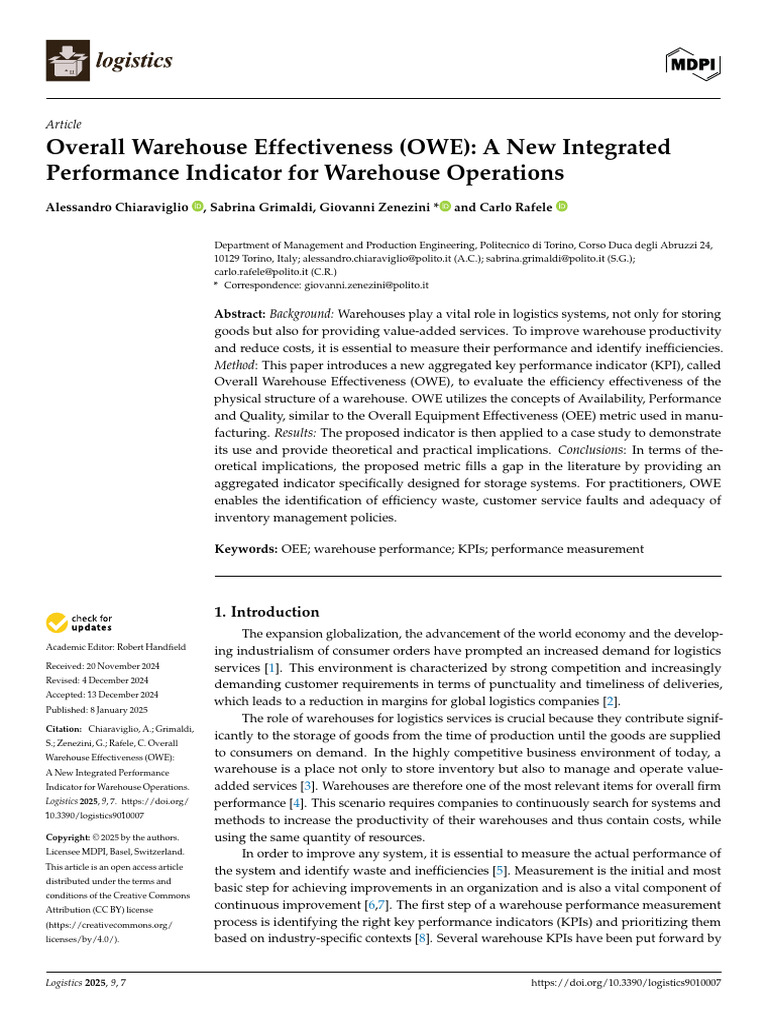 Overall Warehouse Effectiveness KPI Explained | PDF | Performance ...