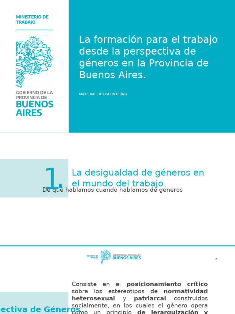 Formación Laboral con Perspectiva de Género | PDF | Desigualdad social ...