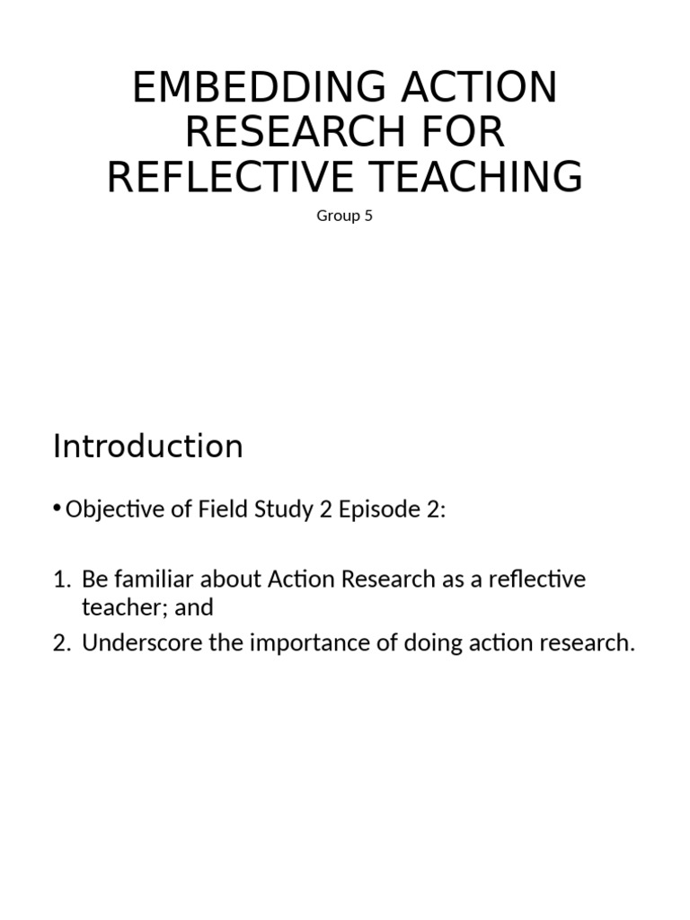 Action Research in Reflective Teaching | PDF | Mathematics ...