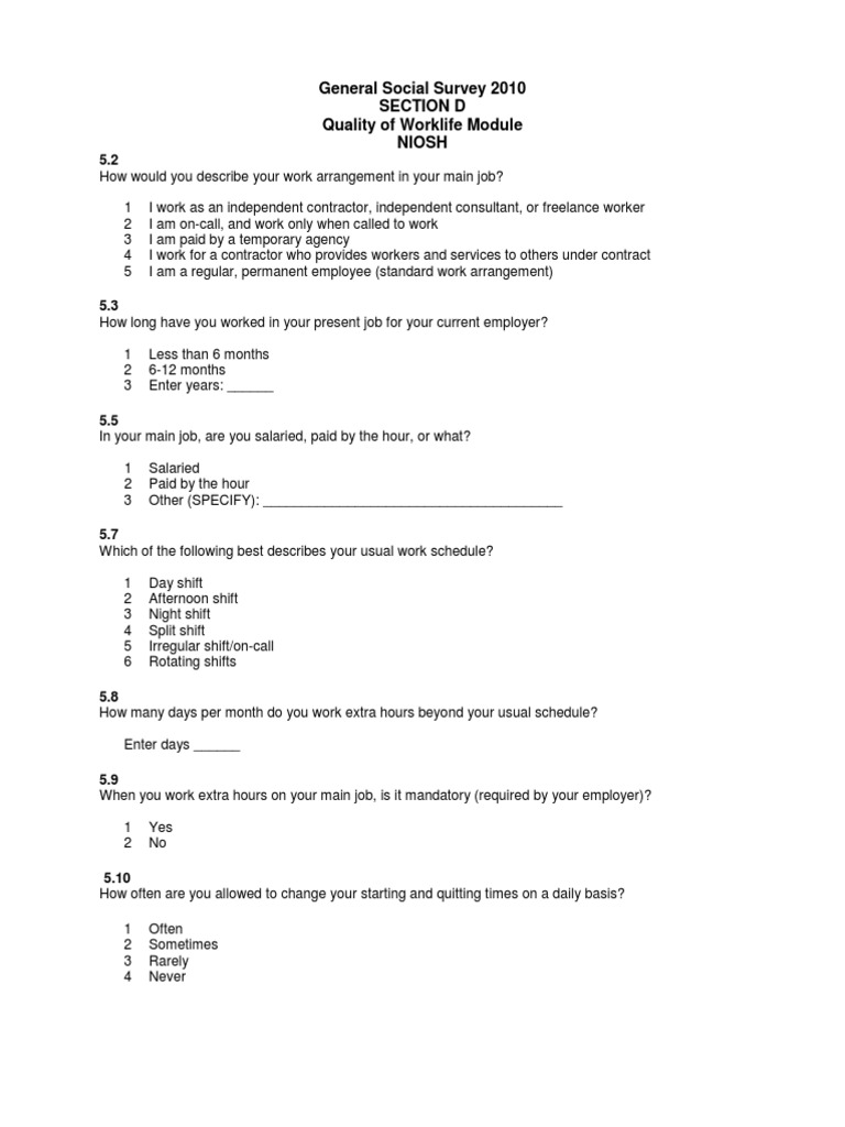 Worklife Quality Survey Insights 2010 | PDF | Lifestyle