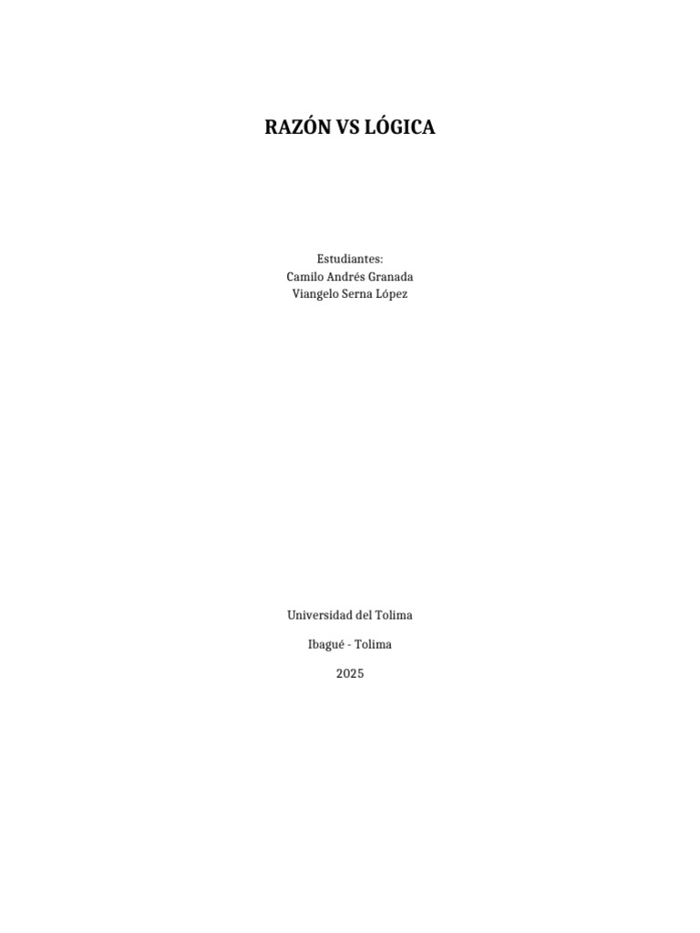Diferencias entre razón y lógica | PDF | Razón | Lógica