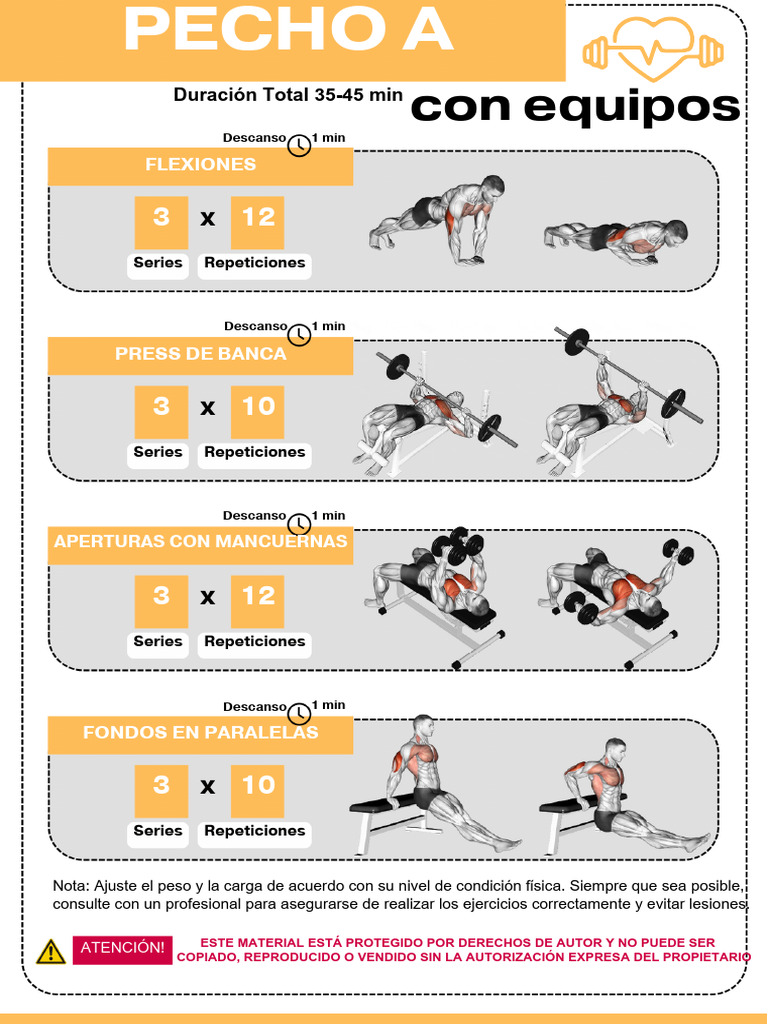 Rutina de Ejercicios para Pecho en Casa | PDF | Entrenamiento con pesas