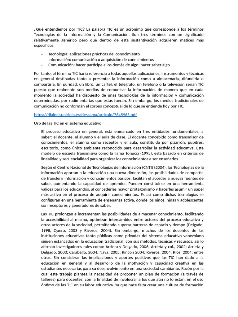 Optimización del Uso de TIC en Educación | PDF | Enseñando | Tecnología ...