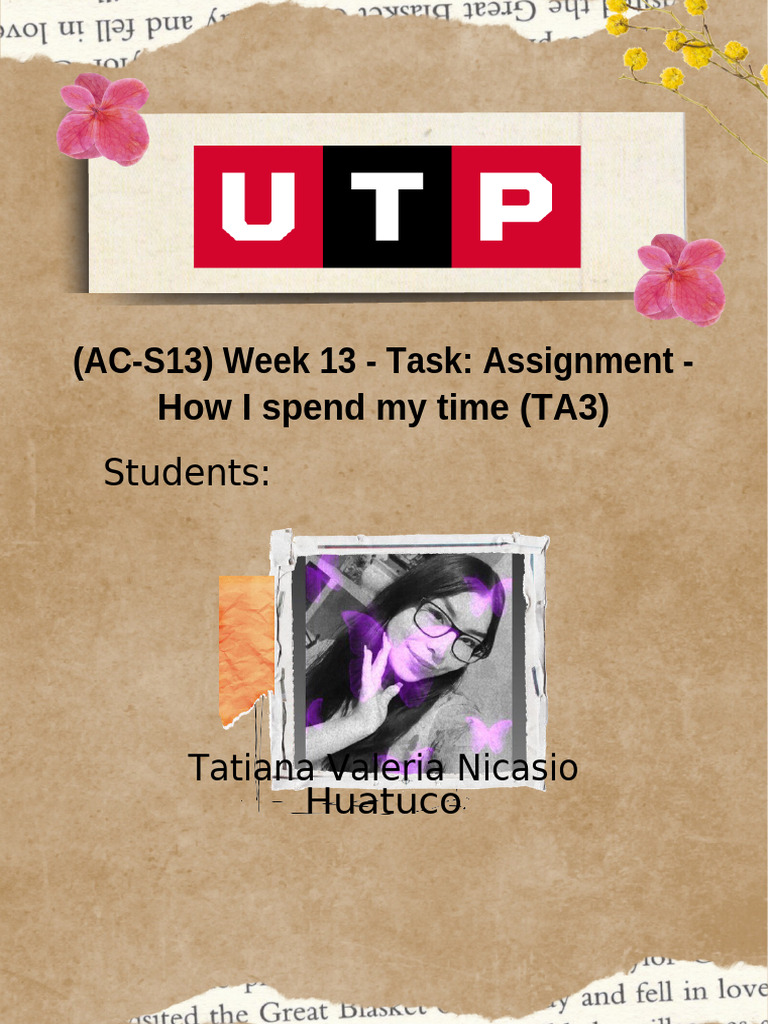 (AC-S13) Week 13 - Task Assignment - How I Spend My Time (TA3) | PDF