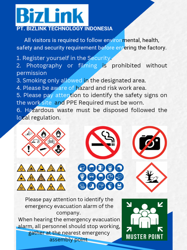 Visitor Safety Guidelines for PT. BIZLINK | PDF
