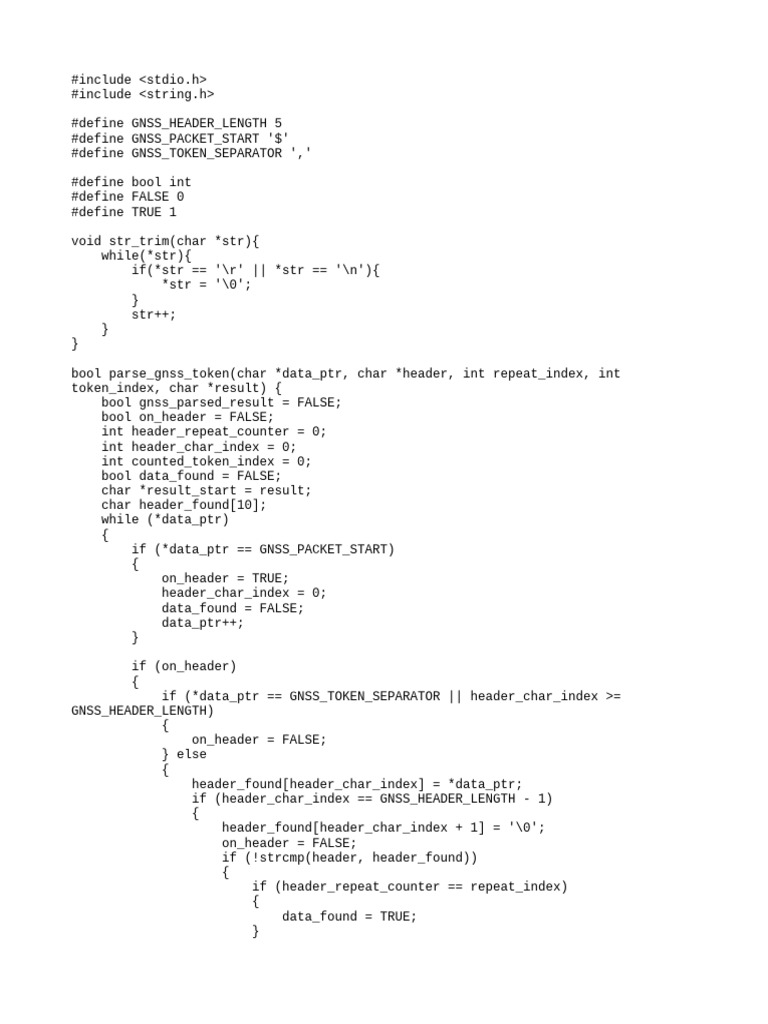 GNSS Token Parsing in C Code | PDF | Longitude | Latitude