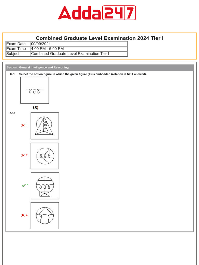 SSC CGL Tier 1 Question Paper Shift 3 | PDF | Length