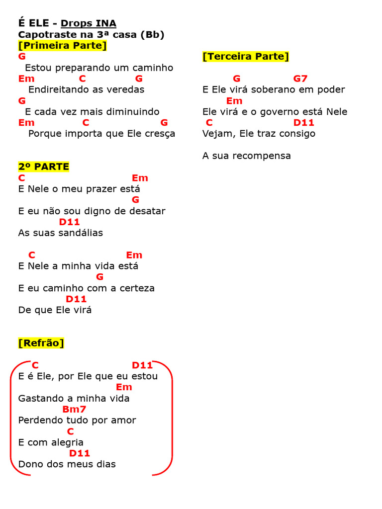 Letra da Música 