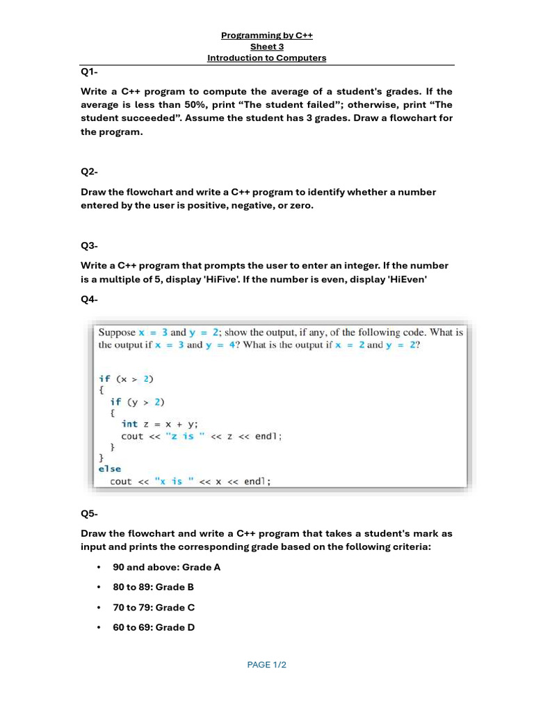 C++ Sheet3 | PDF