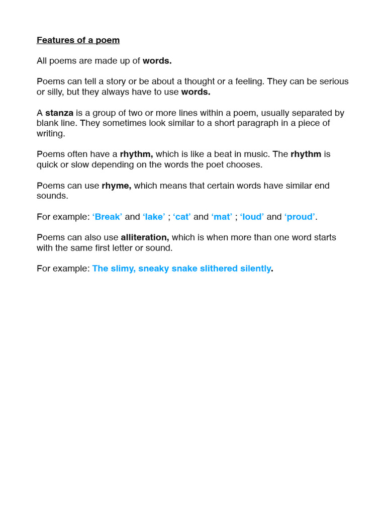 Key Features of Poetry Explained | PDF