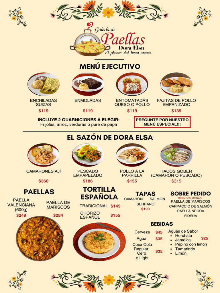 Menú Variado de Comidas y Bebidas | PDF
