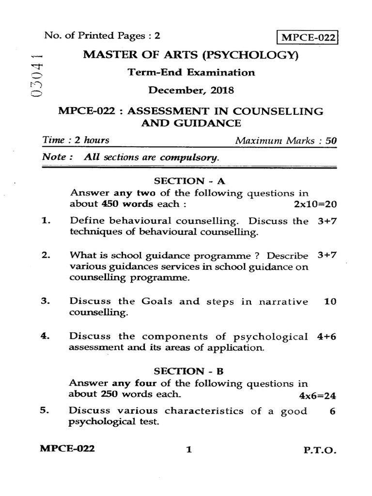 2018 Dec MPCE-022 | PDF