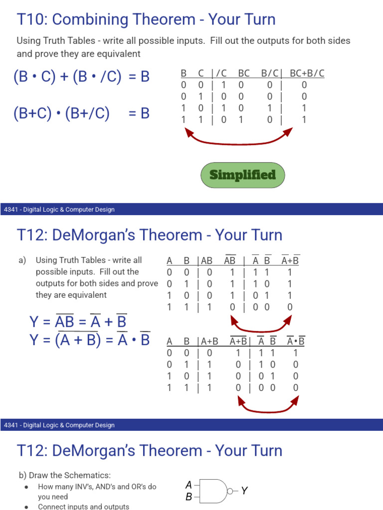 T10: Combining Theorem - Your Turn: (B - C) + (B - /C) B (B+C) - (B+/C ...