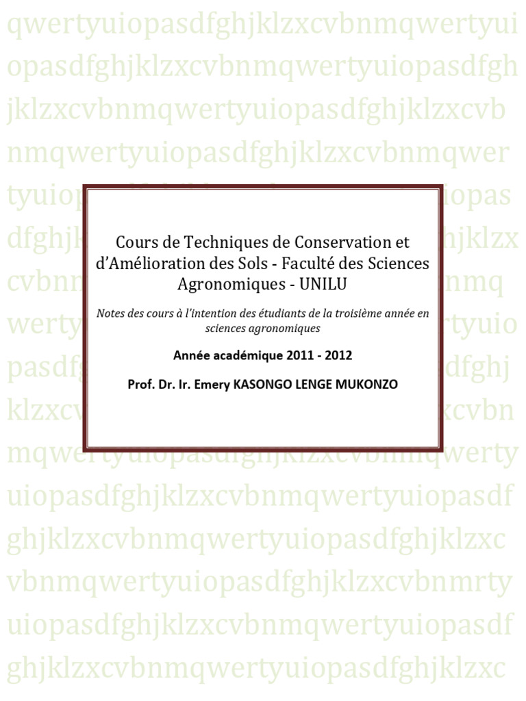 Techniques de Conservation des Sols | PDF | Sol (pédologie) | Agriculture