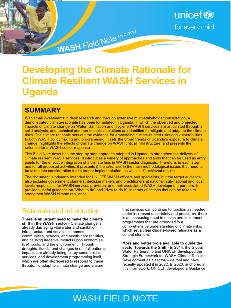 Climate Resilient WASH in Uganda | PDF | Wash | Climate Resilience