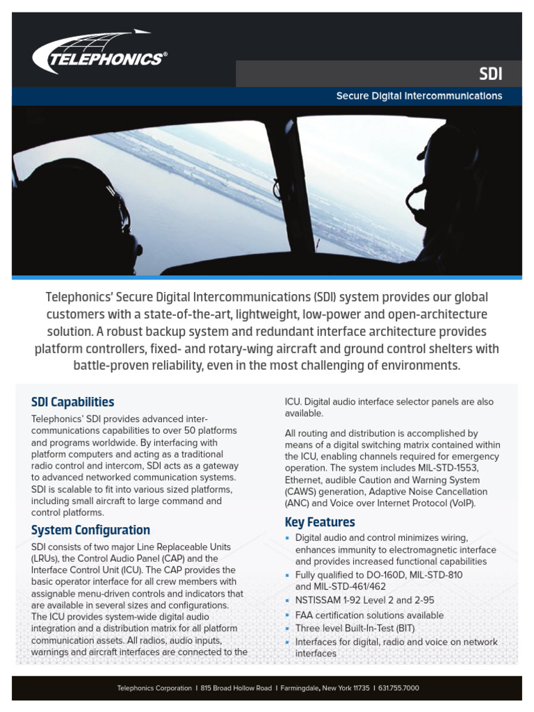 Telephonics Secure Digital Intercommunications | PDF | Information And ...