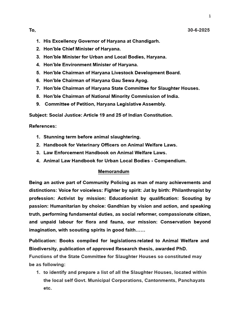 Social Justice Petition: Restoration of Article 19-21-25 of Indian ...