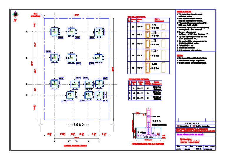 Mrs - Seethalakshmi Residence Column Footing Layout and Details-27.08. ...