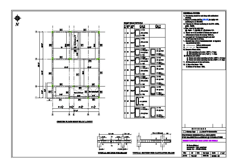 Mrs - Seethalakshmi Residence - Ground Floor Roof Beam Layout and ...