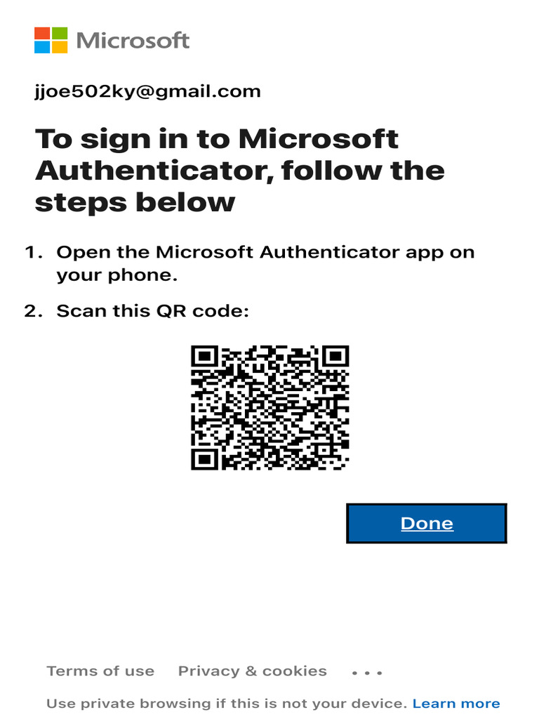 Microsoft Authenticator QR Code Guide | PDF