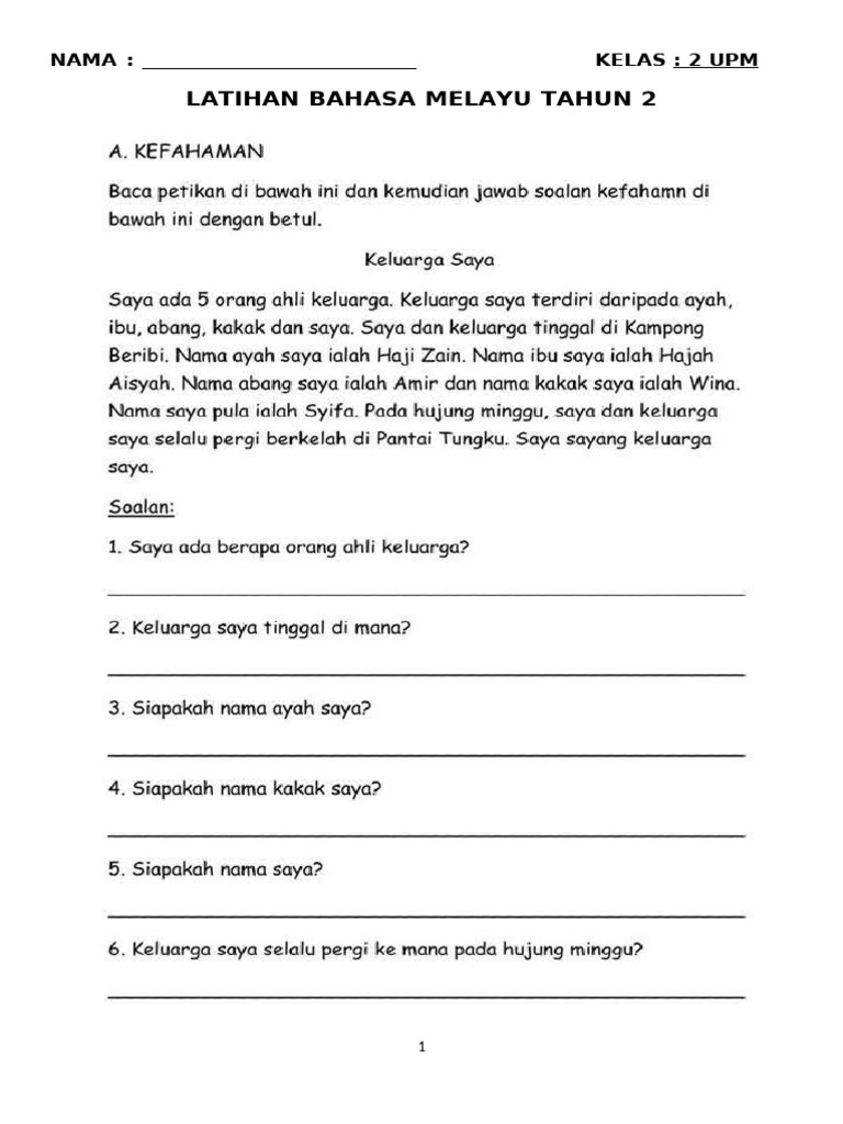Latihan BM Tahun 2 | PDF